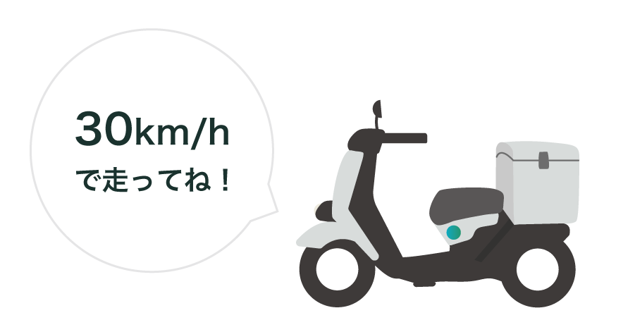 原付一種(50cc以下)の法定速度は30km/hです