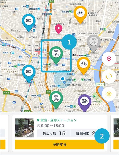 ステーションの選択